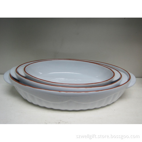 Set of 3 Bakeware, Oval Bakeware Set, Serving Set